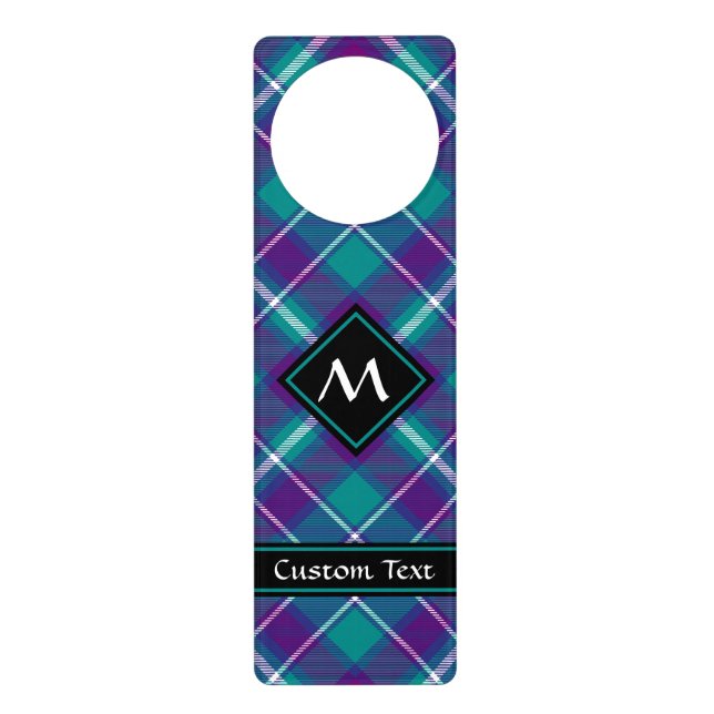 Sea Green, Purple and Blue Tartan Door Hanger (Front)
