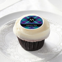 Sea Green, Purple and Blue Tartan Edible Frosting Rounds