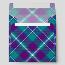 Sea Green, Purple and Blue Tartan Envelope