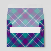 Sea Green, Purple and Blue Tartan Envelope