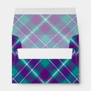 Sea Green, Purple and Blue Tartan Envelope