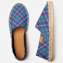 Sea Green, Purple and Blue Tartan Espadrilles