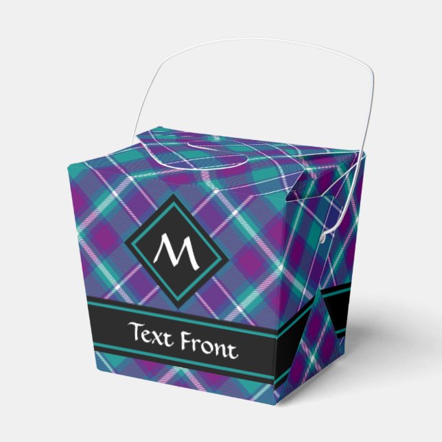 Sea Green, Purple and Blue Tartan Favor Boxes (Front Side)