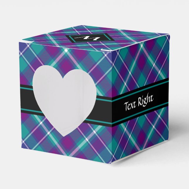 Sea Green, Purple and Blue Tartan Favor Boxes (Front Side)