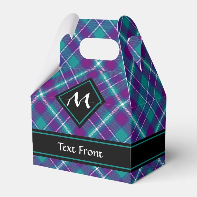 Sea Green, Purple and Blue Tartan Favor Boxes (Front Side)