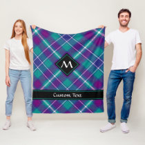 Sea Green, Purple and Blue Tartan Fleece Blanket