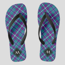 Sea Green, Purple and Blue Tartan Flip Flops