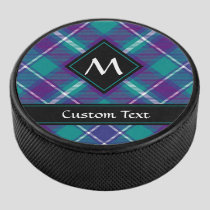 Sea Green, Purple and Blue Tartan Hockey Puck