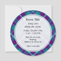 Sea Green, Purple and Blue Tartan Invitation