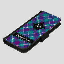 Sea Green, Purple and Blue Tartan iPhone 8/7 Wallet Case