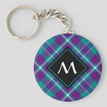 Sea Green, Purple and Blue Tartan Keychain