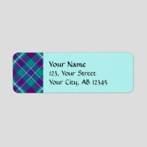 Sea Green, Purple and Blue Tartan Label