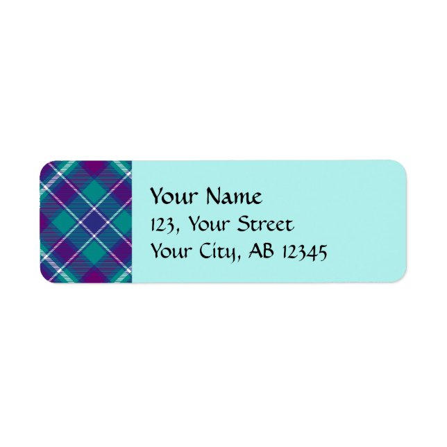 Sea Green, Purple and Blue Tartan Label (Front)