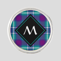 Sea Green, Purple and Blue Tartan Lapel Pin