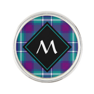 Sea Green, Purple and Blue Tartan Lapel Pin