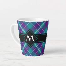 Sea Green, Purple and Blue Tartan Latte Mug