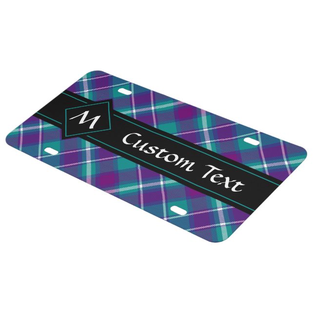 Sea Green, Purple and Blue Tartan License Plate (Side)