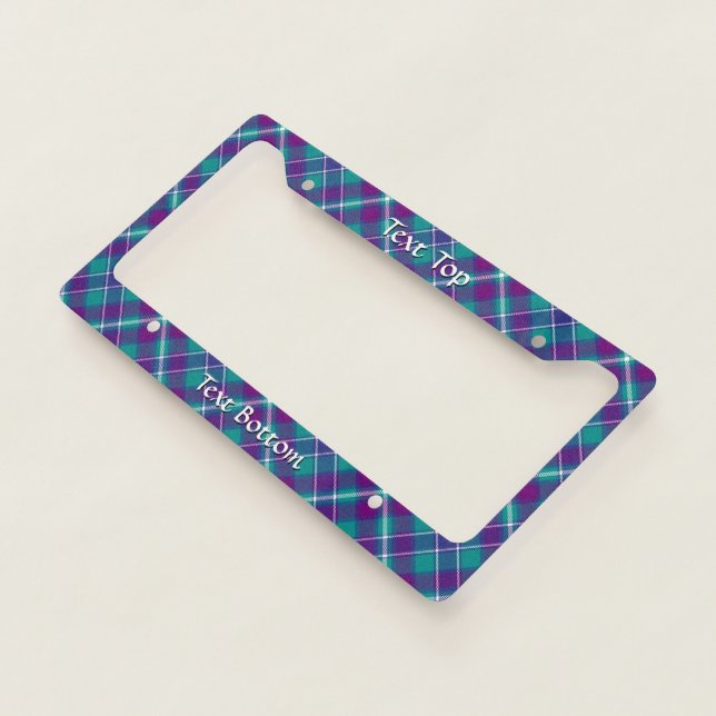Sea Green, Purple and Blue Tartan License Plate Frame (3/4)