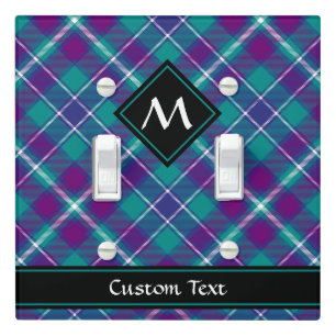 Sea Green, Purple and Blue Tartan Light Switch Cover