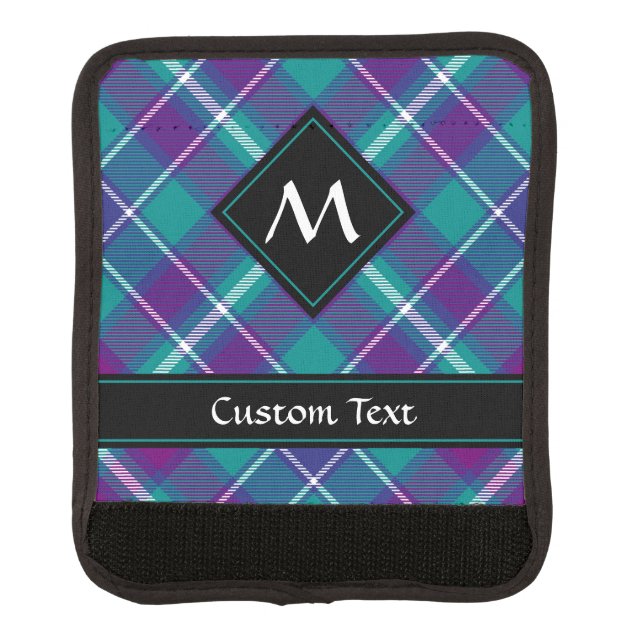 Sea Green, Purple and Blue Tartan Luggage Handle Wrap (Front)