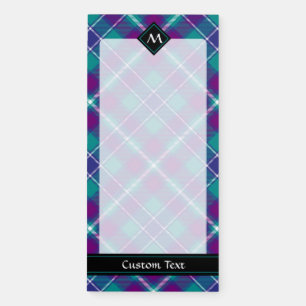 Sea Green, Purple and Blue Tartan Magnetic Notepad