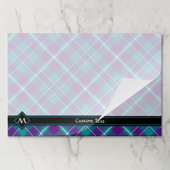 Sea Green, Purple and Blue Tartan Paper Pad (Folded)