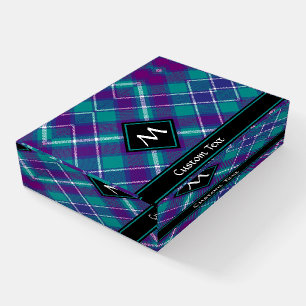 Sea Green, Purple and Blue Tartan Paperweight