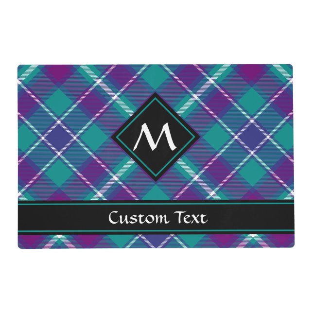 Sea Green, Purple and Blue Tartan Placemat (Front)
