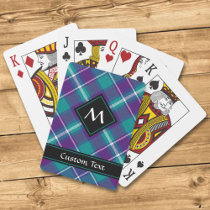 Sea Green, Purple and Blue Tartan Poker Cards