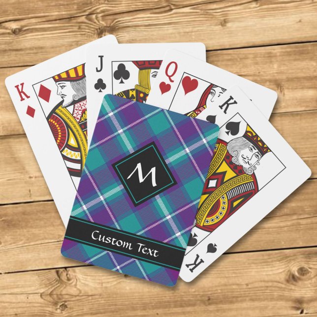 Sea Green, Purple and Blue Tartan Poker Cards (Creator Uploaded)