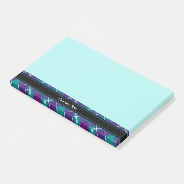Sea Green, Purple and Blue Tartan Post-it Notes (Angled)