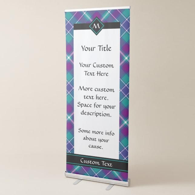 Sea Green, Purple and Blue Tartan Retractable Banner (3/4)