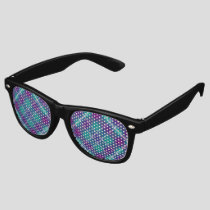 Sea Green, Purple and Blue Tartan Retro Sunglasses