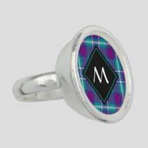 Sea Green, Purple and Blue Tartan Ring