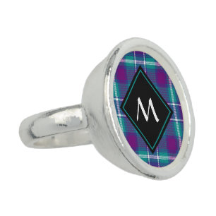 Sea Green, Purple and Blue Tartan Ring