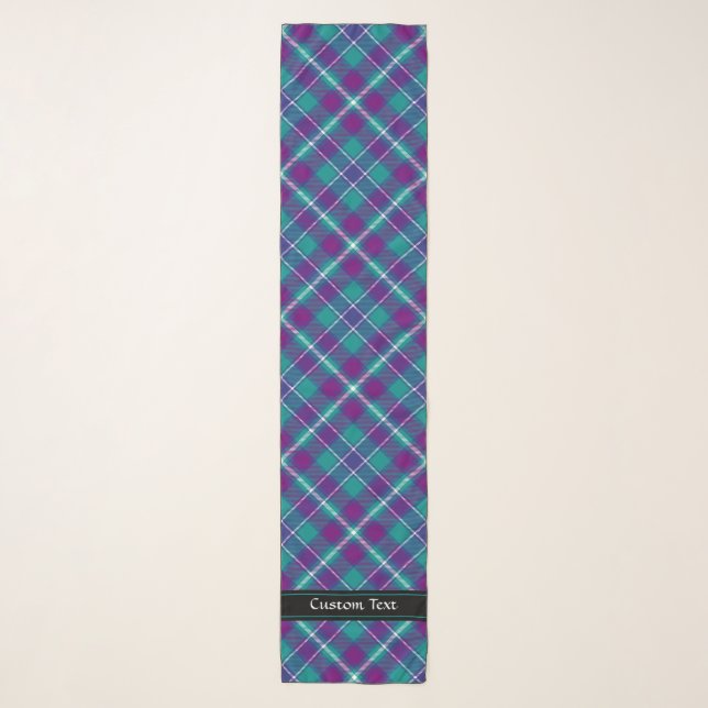 Sea Green, Purple and Blue Tartan Scarf (Front)