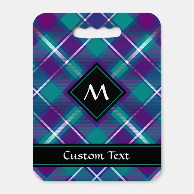 Sea Green, Purple and Blue Tartan Seat Cushion (Front Vertical)