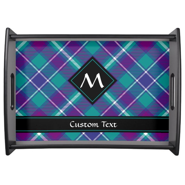 Sea Green, Purple and Blue Tartan Serving Tray (Front)