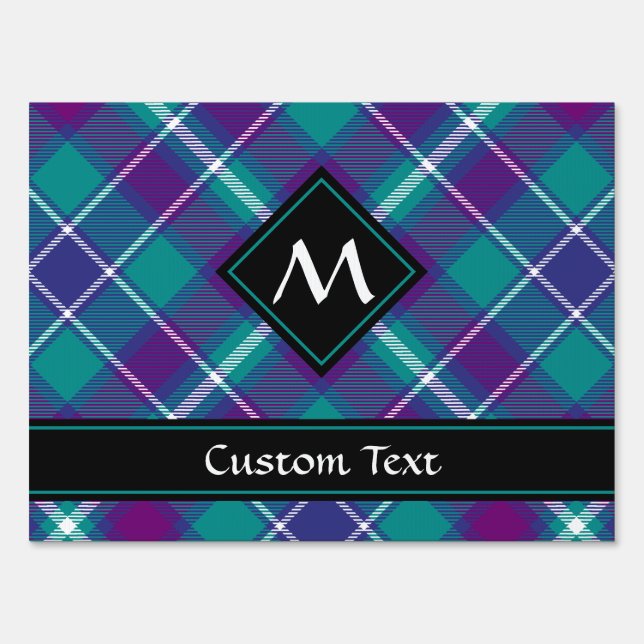 Sea Green, Purple and Blue Tartan Sign (Front)