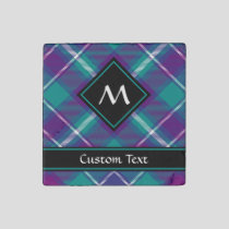 Sea Green, Purple and Blue Tartan Stone Magnet