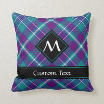 Sea Green, Purple and Blue Tartan Throw Pillow