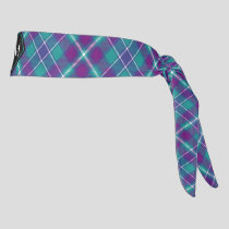 Sea Green, Purple and Blue Tartan Tie Headband