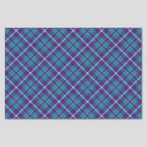 Sea Green, Purple and Blue Tartan Tissue Paper