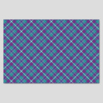 Sea Green, Purple and Blue Tartan Tissue Paper