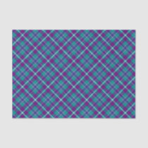 Sea Green, Purple and Blue Tartan Tissue Paper