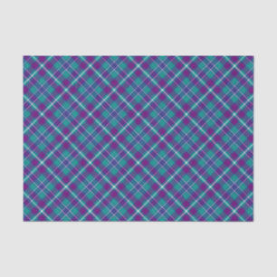 Sea Green, Purple and Blue Tartan Tissue Paper