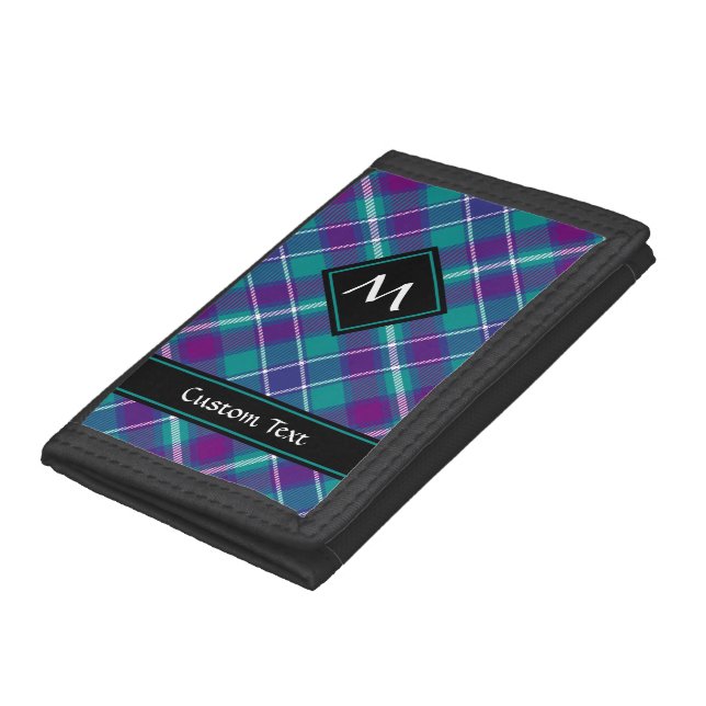 Sea Green, Purple and Blue Tartan Trifold Wallet (Bottom)