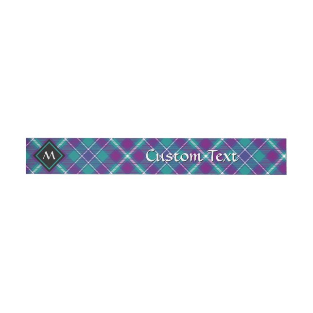 Sea Green, Purple and Blue Tartan Wrap Around Address Label (Individual)