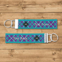 Sea Green, Purple and Blue Tartan Wrist Keychain