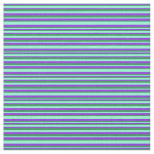 Sea Green, Purple & Aquamarine Lines Fabric